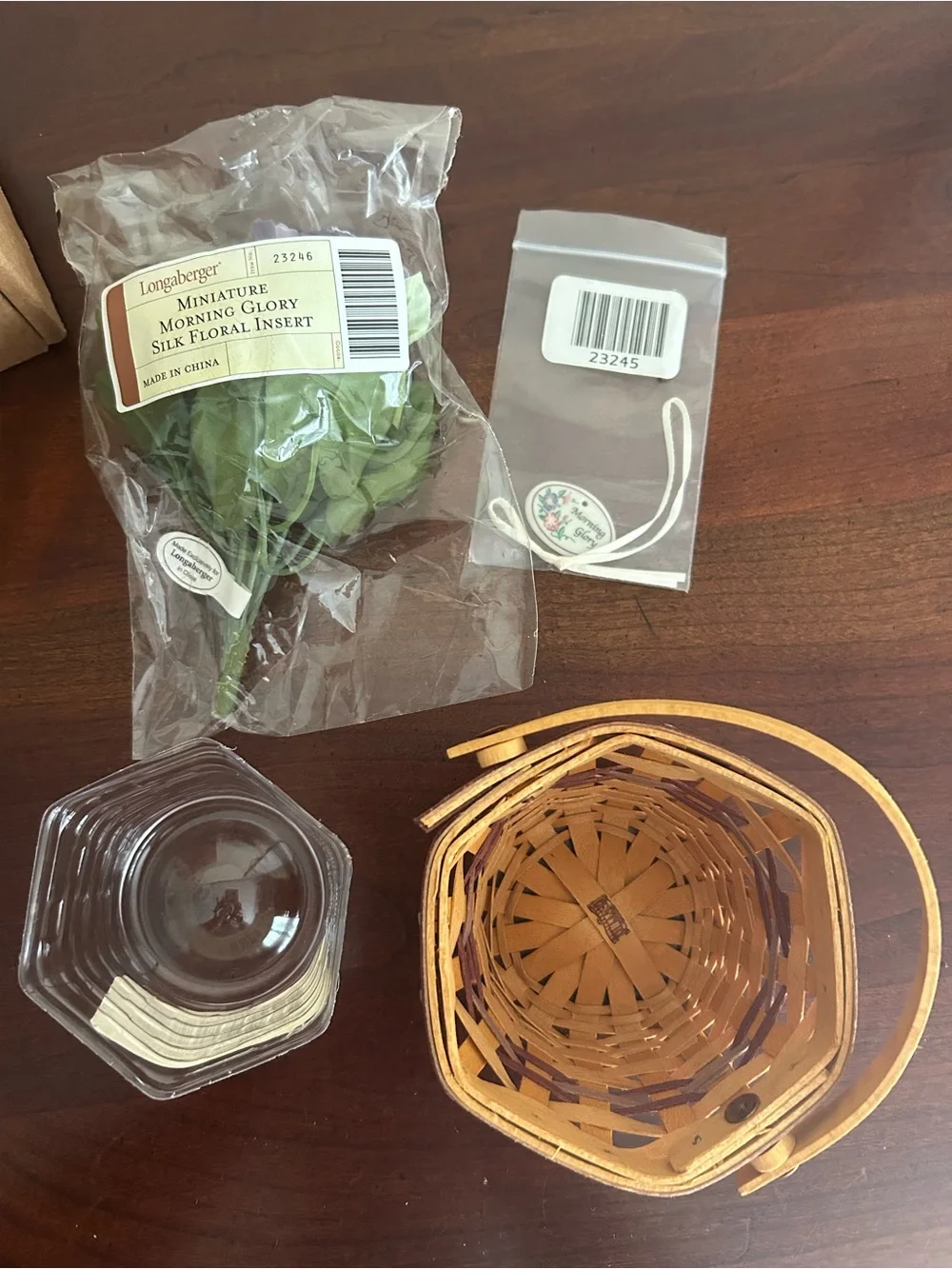 Longaberger collector club miniature May series morning glory bundle
